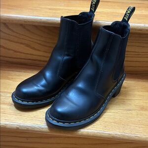 Dr. Martens Black Chelsea Boots with Yellow Stitching
